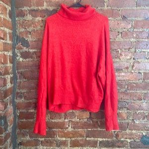 H&M size XL red wool turtleneck sweater